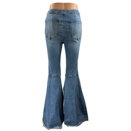 Free People We The Free Blue High Rise Bell Bottom Flare Bootcut Denim Jeans 27