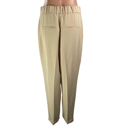 Aritzia Wilfred Womens Beige High Rise Pleated Tapered Trouser Dress Pants Sz 10