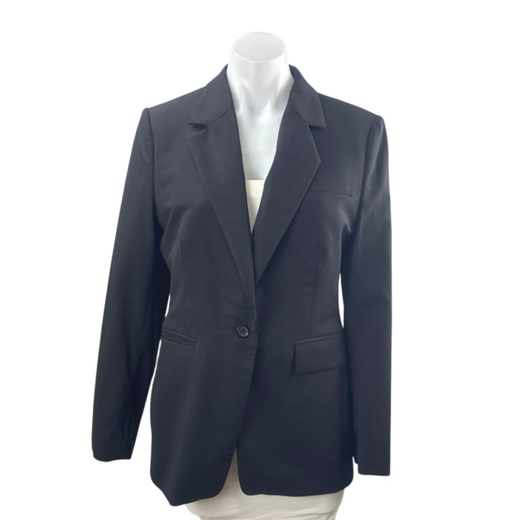 Banana Republic Women's Black Wool Long Sleeve Notch Lapel Blazer Coat Jacket 6