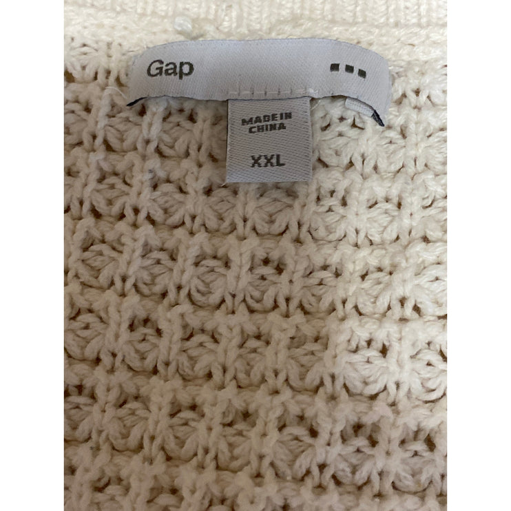 Gap Women's Cream Knit Long Sleeve Scoop Neck Relaxed Sweater Top Size XXL