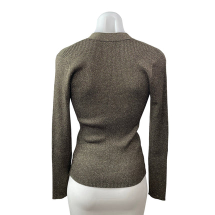 Rails Beau Lurex Metallic Knit Long Sleeve Button Down Cardigan Sweater Top Sz S