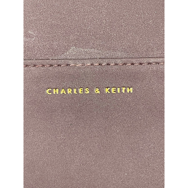 Charles & Keith Black 2-Way Tassel Faux Leather Shoulder Front Flap Backpack OS