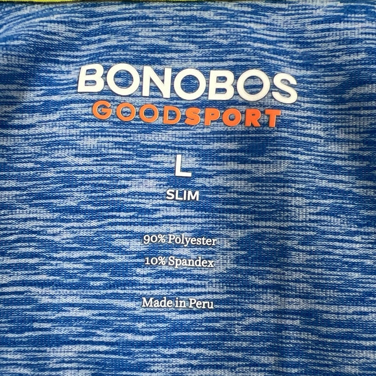 Bonobos Goodsport Men's Blue 1/4 Zip Long Sleeve Pullover Sweatshirt Top Size L