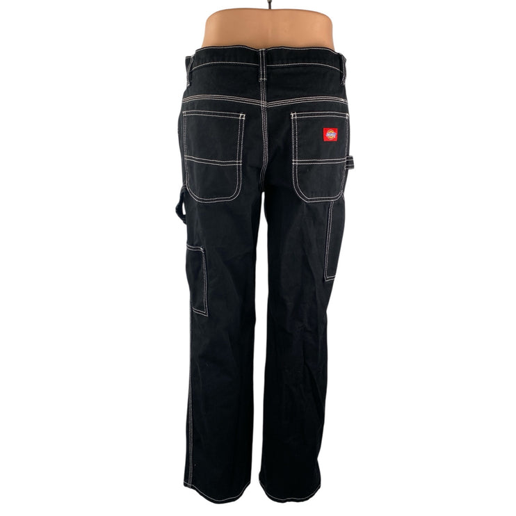 Dickies Carpenter Women's Black High Waisted Straight Leg Cargo Denim Jeans Sz 5