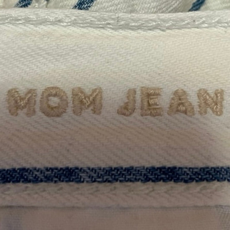 American Eagle White Striped High Waist Skinny Trousers Mom Denim Jeans Pants 2