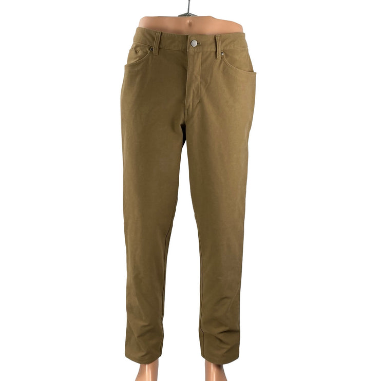 Lululemon ABC Utilitech Men's Tan Khaki Slim Fit Tapered Trousers Pants Size 34