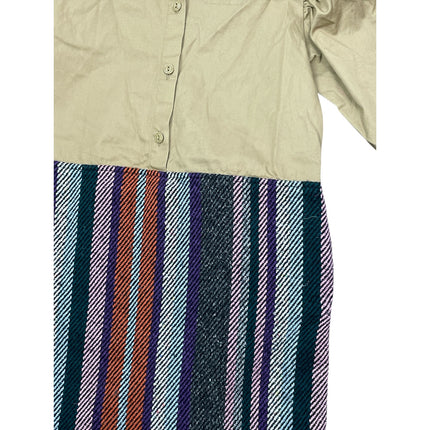 NEW Go to Hollywood Girl's Multicolor Striped Button Midi Shirt Dress 130 US 8