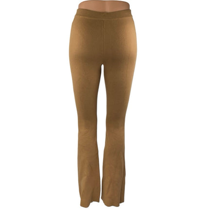 Princess Polly Tan High Waisted Knit Pull On Flared Bootcut Leggings Pants XS/S