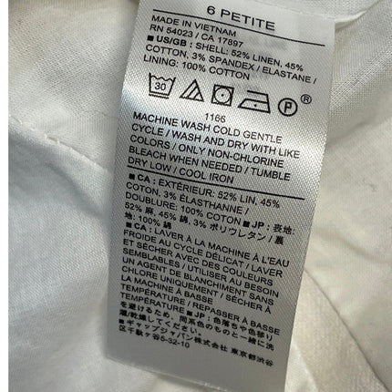 NEW Banana Republic Women's White Linen Notch Lapel Blazer Coat Jacket Size 6P