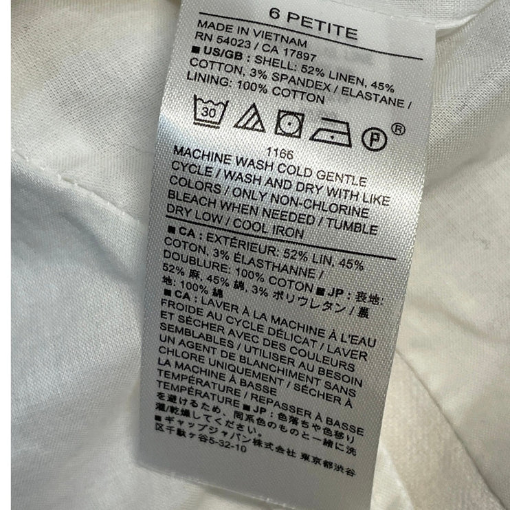 NEW Banana Republic Women's White Linen Notch Lapel Blazer Coat Jacket Size 6P