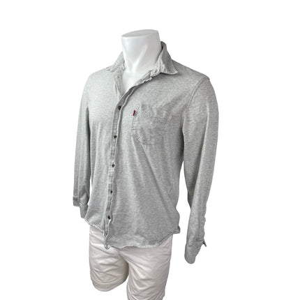 Levi's Men's Gray Heather Long Sleeve Button Down Chest Pocket Shirt Top Size L