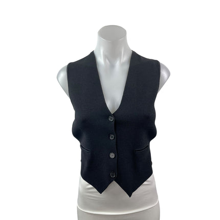 Zara Women's Black Sleeveless V Neck Button Down Waistcoat Suit Vest Tank Top S