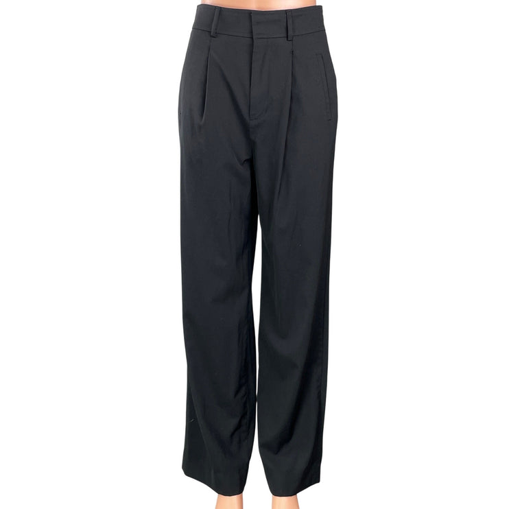 Everlane Women's Black Pleated High Rise Straight Wide Leg Trousers Pants Size 0