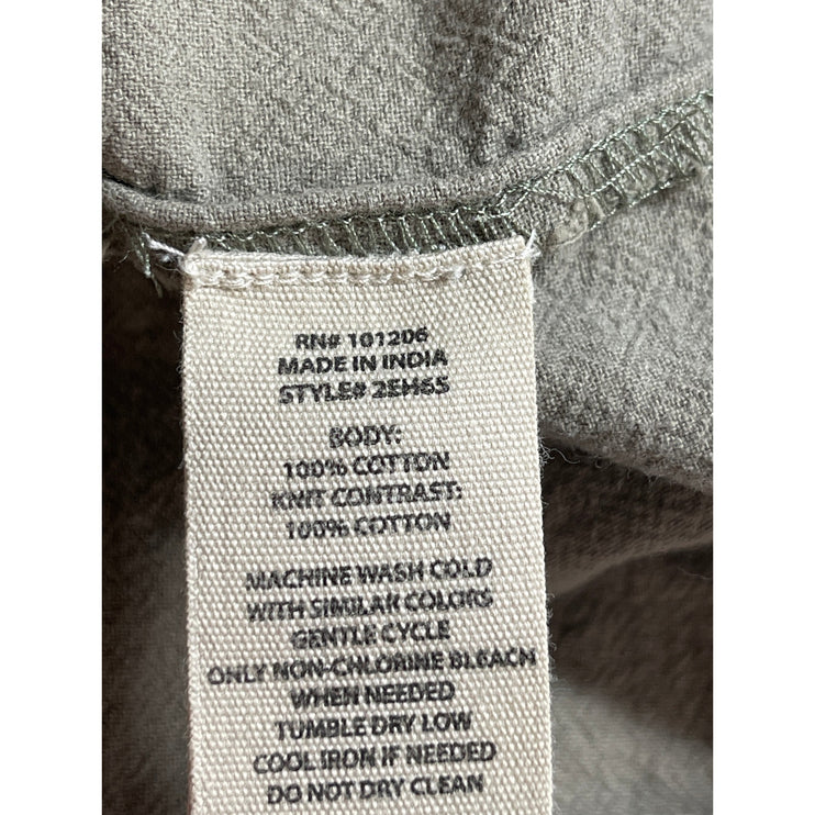 Soft Surroundings Women's Olive Green Hoodie Hooded Long Sleeve Shirt Top Size L