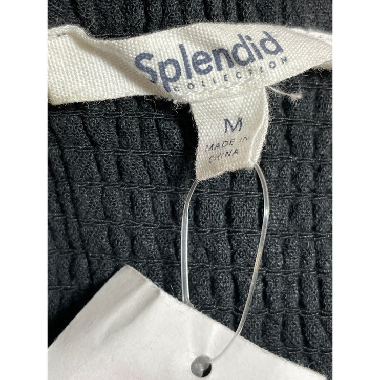 NEW Nordstrom Splendid Black Linen Sleeveless Open Back Cami Tiered Maxi Dress M