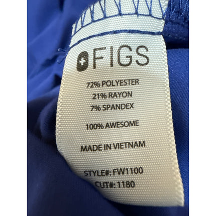 FIGS Women's Blue Nurse Doctor Medical Uniform Short Sleeve Scrub Top Size M
