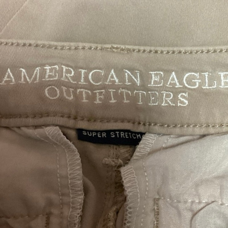 American Eagle Outfitters Womens Beige Super Stretch Tapered Leg Chino Pant Sz 0