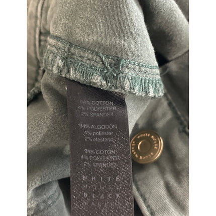 White House Black Market Women's Green Zip Cargo Crop Skinny Denim Jeans Size 2