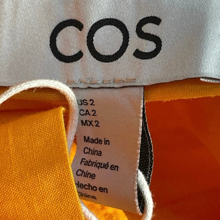 COS Women Orange Coral High Rise Pleated Wide Leg Baggy Trousers Pants Size 2