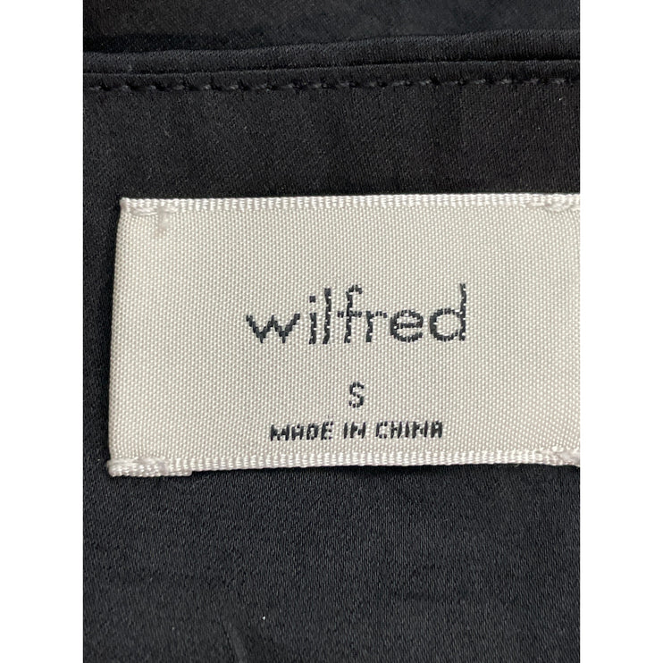 Aritzia Wilfred Verso Cami Women's Black Satin Ruched Sleeveless Crop Tank Top S