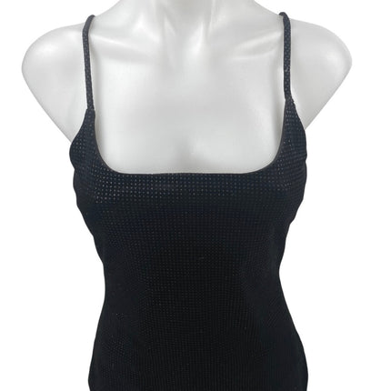Windsor Black Velvet Velour Sleeveless Cami Square Neck Mini Bodycon D   Brie