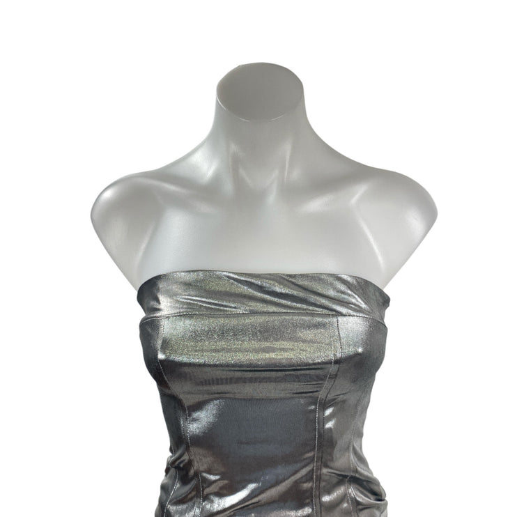 Urban Outfitters Sparkle & Fade Vinyl Bandeau Mini Bodycon Tank Tube Dress Sz XS