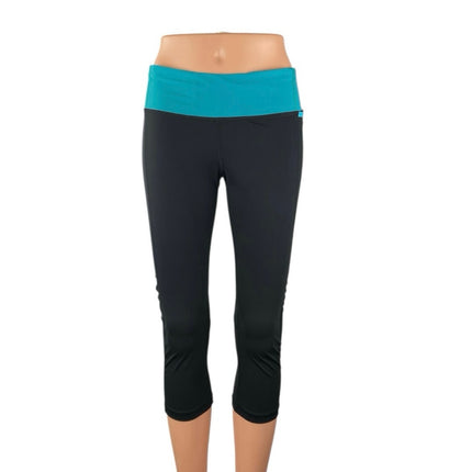 Lululemon Women's Black Blue Colorblock Low Rise Crop Athletic Leggings Pants 6