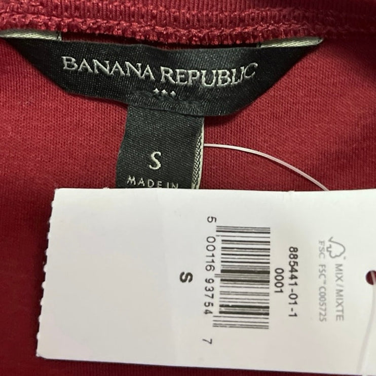 NEW Banana Republic Women's Maroon Red Sleeveless Shirt Vest Tank Top Size S