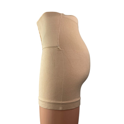 Women's Beige High Rise Waist Trainer Tummy Control Girdle Shapewear Shorts S/M
