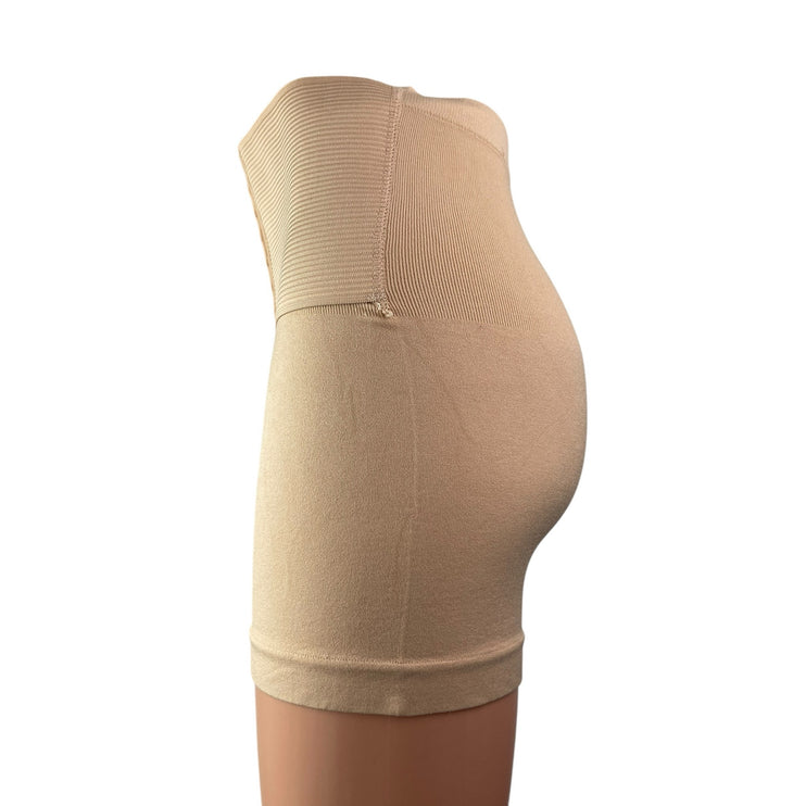 Women's Beige High Rise Waist Trainer Tummy Control Girdle Shapewear Shorts S/M