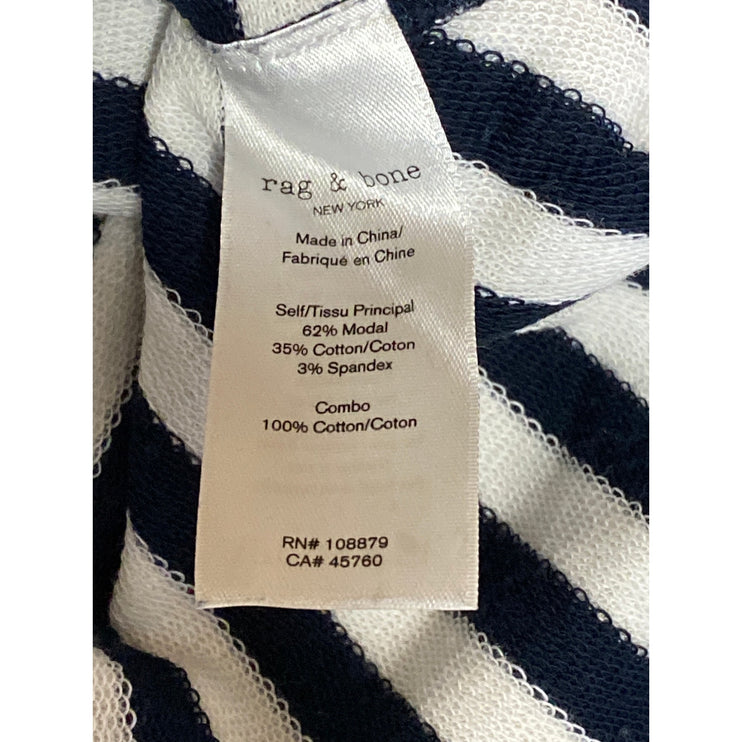 Rag & Bone Women's Black White Striped Short Sleeve Crew T Shirt Tee Top Size M