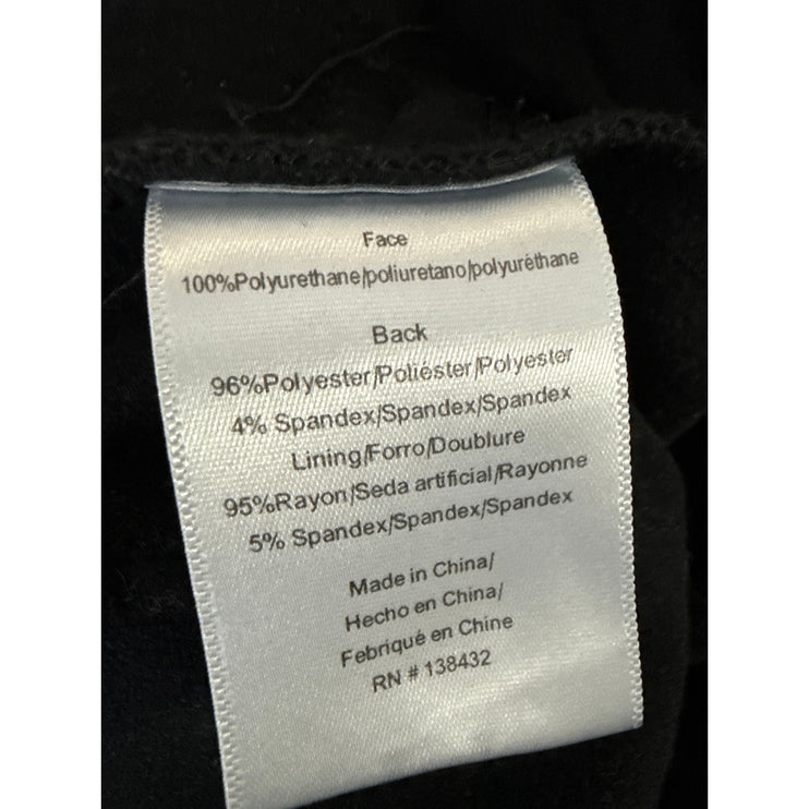 Modcloth Women's Black Faux Leather Vegan Flared Bootcut Trousers Pants Size 8