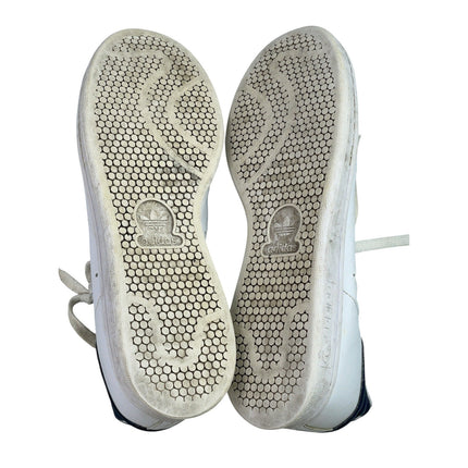 Adidas Stan Smith Mens White Navy Blue Leather Lace Up Low Top Sneakers Size 8.5