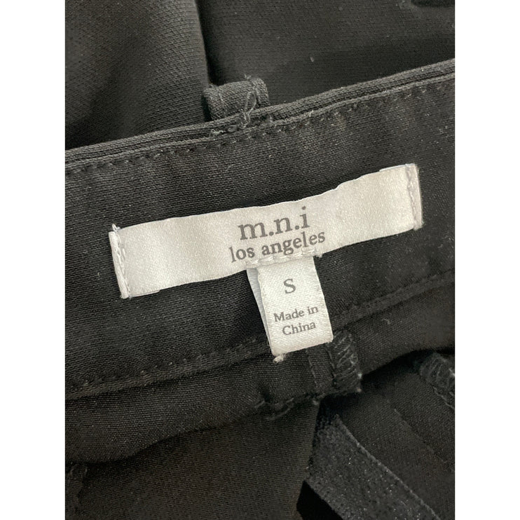 MNI Women's Black Pintuck High Rise Flared Bootcut Trousers Dress Pants Size S