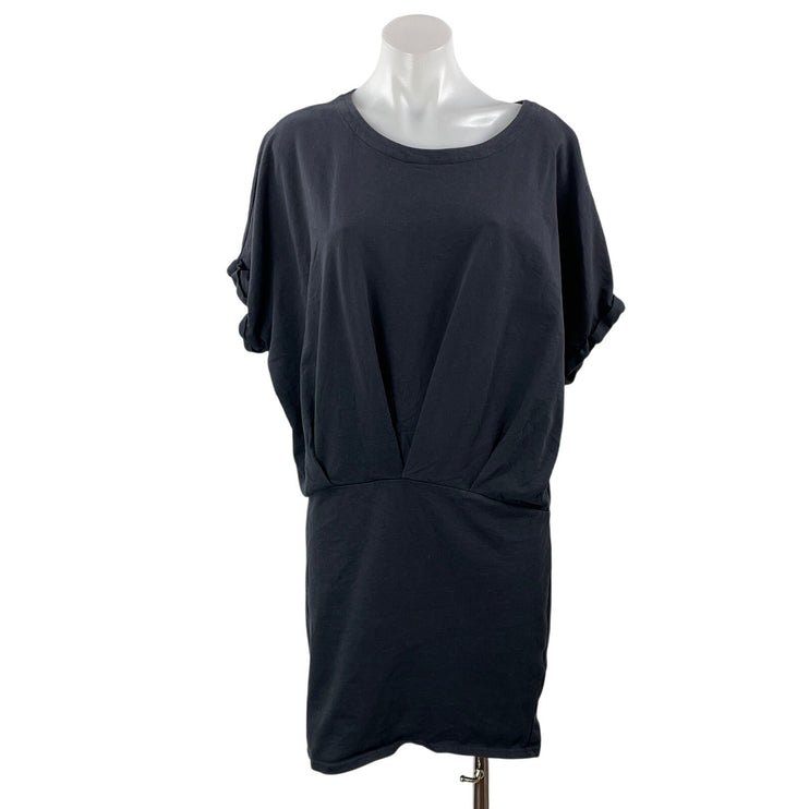 Allsaints Lea Mal Black Dolman Half Sleeve Pleat Sweatshirt Blouson Mini Dress 6