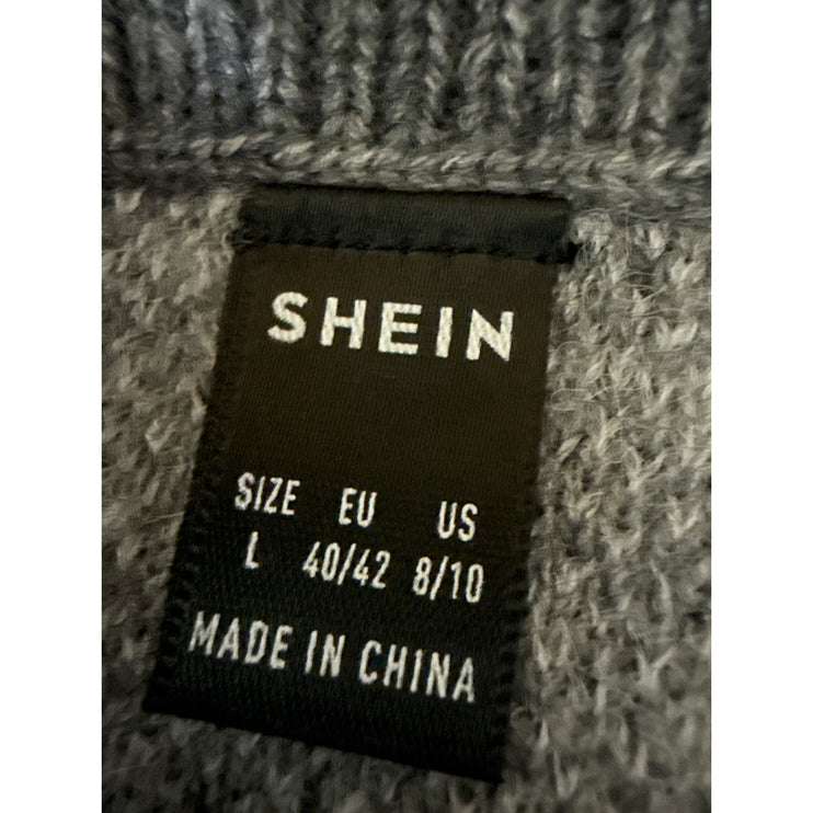 Shein Gray Star Print High Elastic Waist Pull-On Mini Straight Pencil Skirt Sz L
