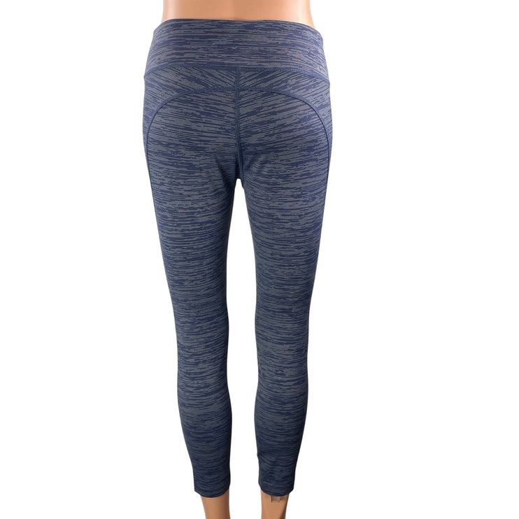 Outdoor Voices Womens Blue Space Dye Athletic Cropped Skinny Leggings Pants Sz M