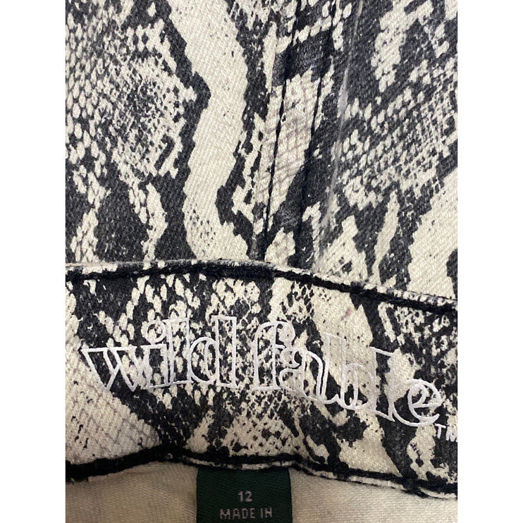 Wild Fable Women's Gray Snakeskin High Rise Skinny Jeggings Trousers Pants Sz 12