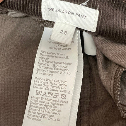 Madewell The Balloon Women's Brown Corduroy Barrel Baggy Trousers Pants Size 28