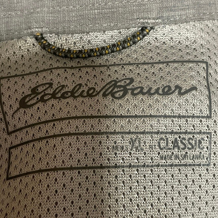 Eddie Bauer Men's Gray Long Sleeve Chest Pocket Button Down Shirt Top Size XL