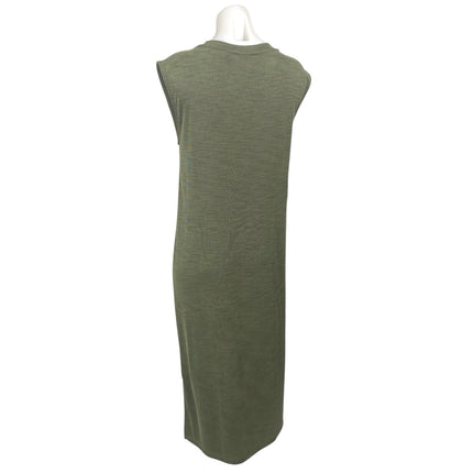 Nicole Miller Green Short Cap Sleeve Ribbed Knit Shift Tank Maxi Dress Size M