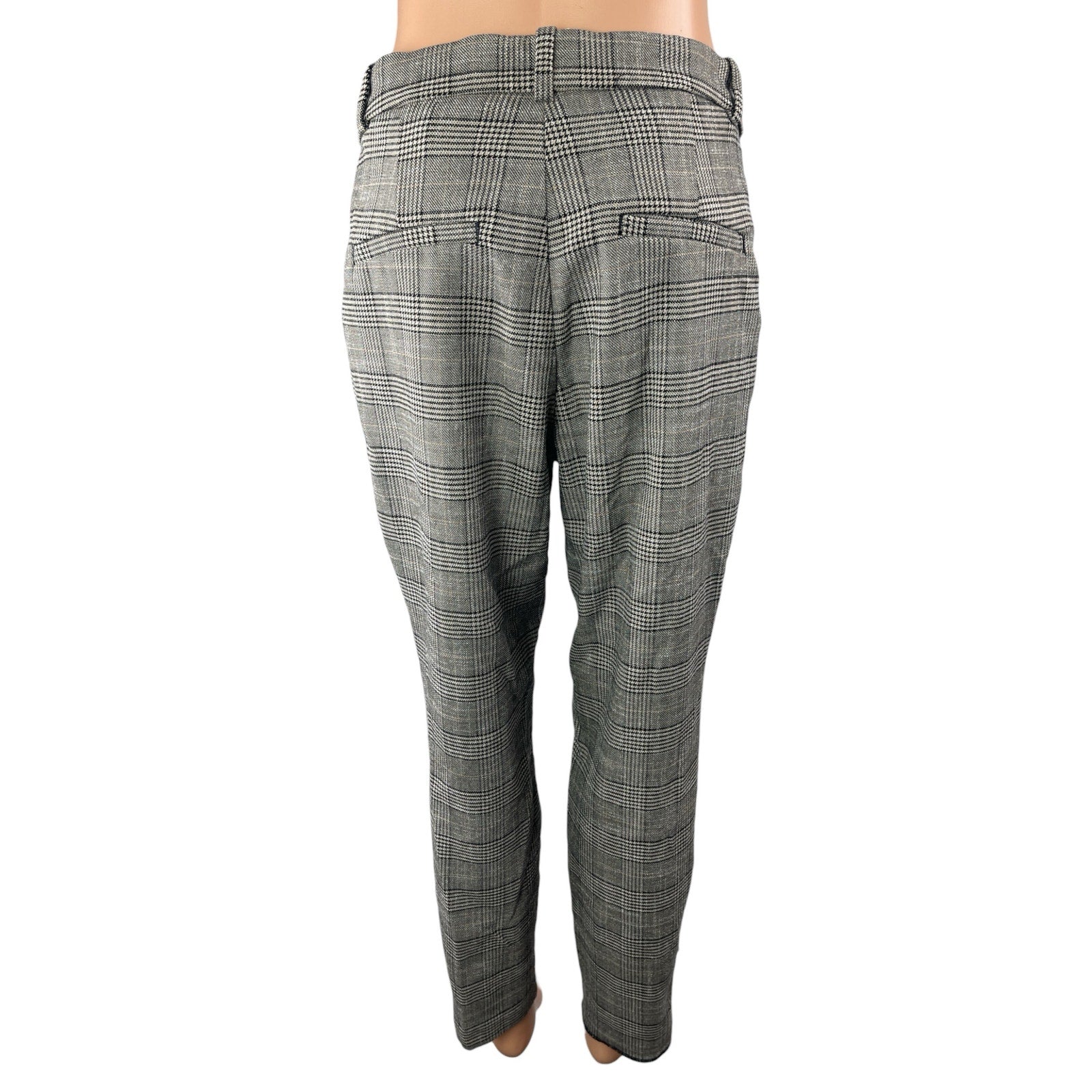 H&M Women's Gray Glen Plaid Check High Rise Skinny Trouser Dress Pants –  Brie