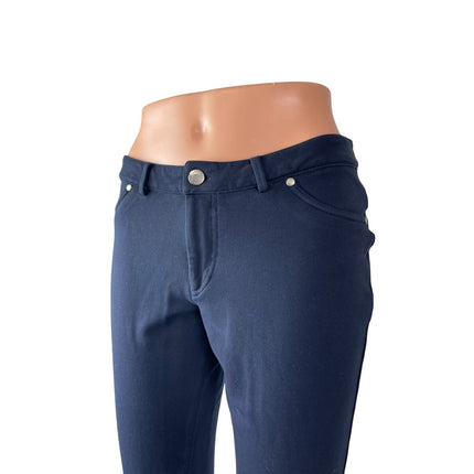 Tommy Hilfiger Women's Navy Blue Mid Rise Slim Skinny Trousers Pants Size S