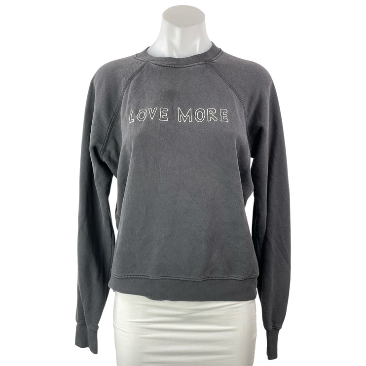 Spiritual Gangster Love More Black Gray Long Sleeve Sweater Sweatshirt Top XS