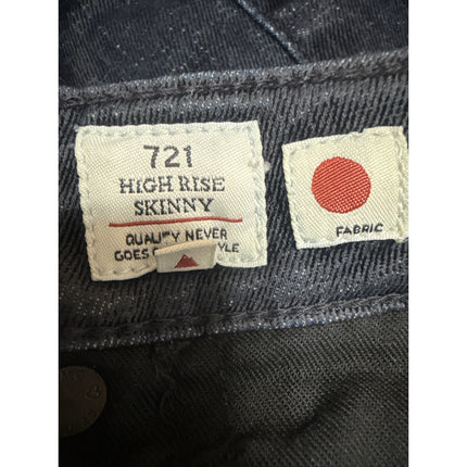 Levi's 721 Women's Black Mid Rise Skinny Slim Y2k Ankle Denim Jeans Size 27