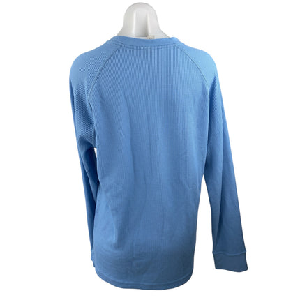 Outdoor Voices Blue Waffle Knit Crew Neck Long Sleeve Sweatshirt Sweater Top M