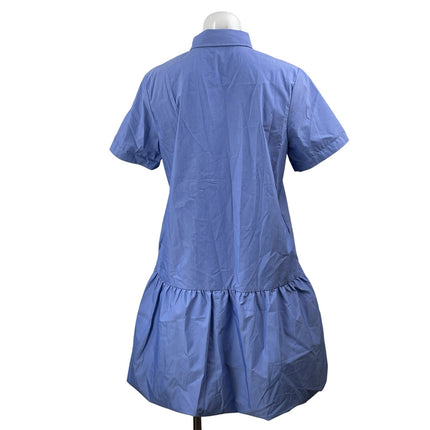 Tuckernuck Martine Bubble Sail Blue Short Sleeves Button Down Mini Shirt Dress M