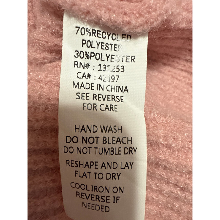 Pink Martini Women's Colorblock Ribbed Knit Button Down Cardigan Sweater Top XS
