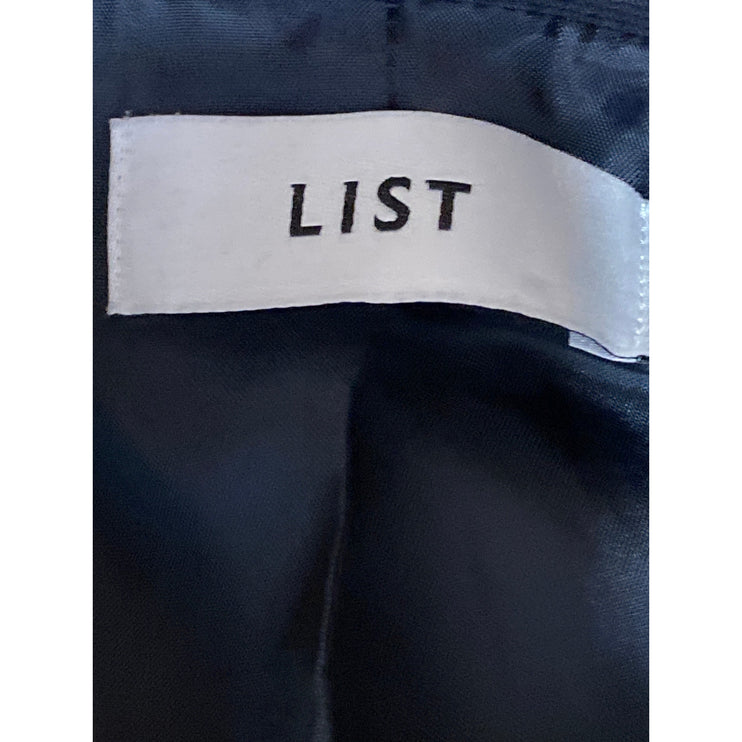 LIST Women's Black Double Breasted Peak Lapel Cropped Blazer Coat Jacket Size S