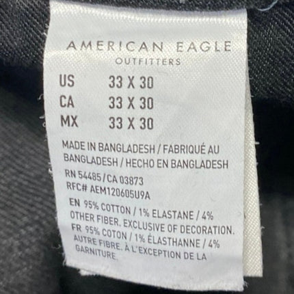 American Eagle Next Level Airflex Men's Black Straight Denim Jeans Pants 33x30